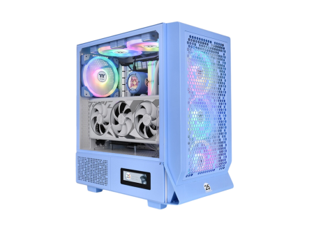 Thermaltake Ceres 330 HYDRANGEA BLUE TG ARGB Mid Tower ATX Case CA-1Y2-00MFWN-00 (w  2 x CT140 140mm ARGB WHT + 1 x CT140 140mm WHT Fan) on Sale