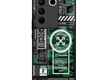 Green Camo Circuit Glass Case for Vivo V27 Pro 5G Hot on Sale