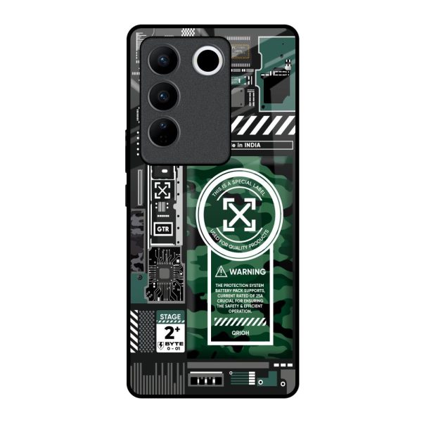 Green Camo Circuit Glass Case for Vivo V27 Pro 5G Hot on Sale