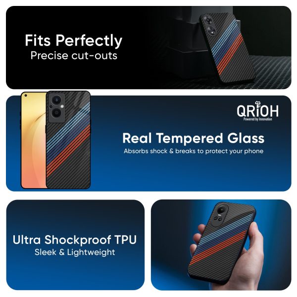 Carbon Inspired Glass Case for Oppo A58 5G For Sale