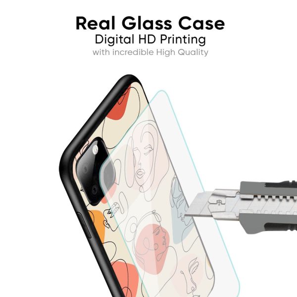 Abstract Faces Glass Case for OnePlus 9R Sale