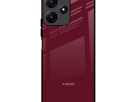 Classic Burgundy Glass Case for Redmi 12 5G For Cheap