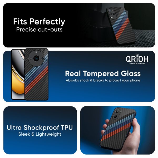 Carbon Inspired Glass Case for Realme 12 Pro 5G Online Sale