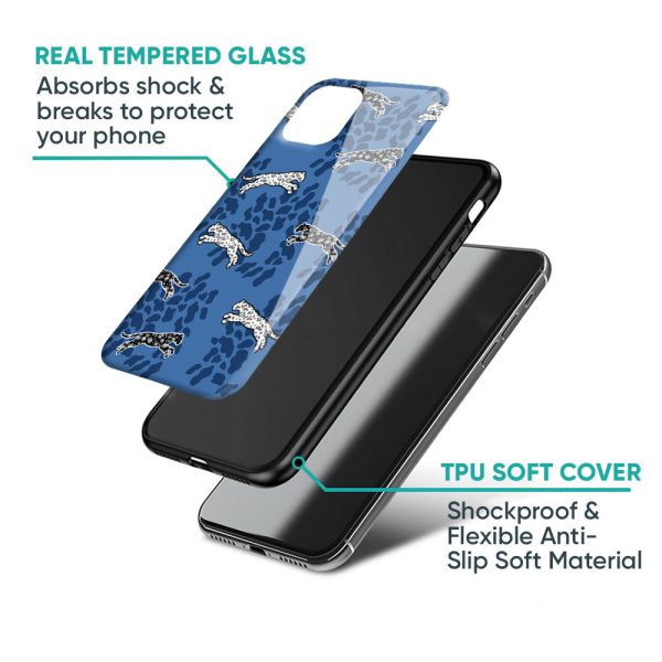 Blue Cheetah Glass Case for OnePlus 9R Sale