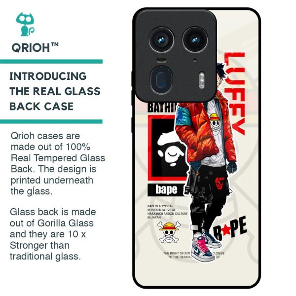 Bape Luffy Glass Case for Motorola Edge 50 Ultra 5G Sale