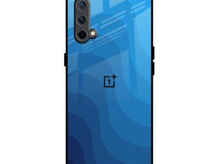 Blue Wave Abstract Glass Case for OnePlus Nord CE Online Sale