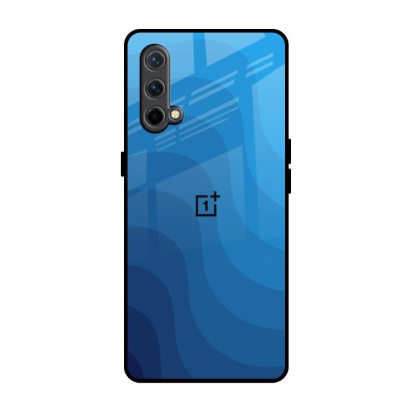 Blue Wave Abstract Glass Case for OnePlus Nord CE Online Sale