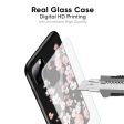 Black Cherry Blossom Glass Case for OnePlus 9R Online Sale