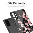 Black Cherry Blossom Glass Case for Vivo X60 PRO For Cheap