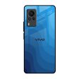 Blue Wave Abstract Glass Case for Vivo X60 PRO Online Sale