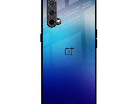 Blue Rhombus Pattern Glass Case for OnePlus Nord CE on Sale