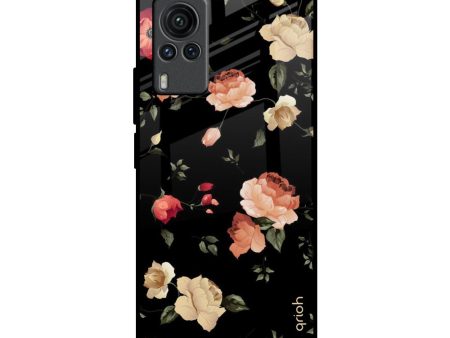 Black Spring Floral Glass Case for Vivo X60 PRO Sale