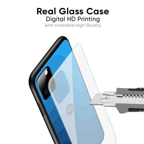 Blue Wave Abstract Glass Case for Motorola Edge 50 Ultra 5G For Cheap