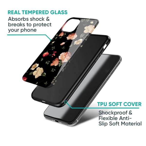 Black Spring Floral Glass Case for OnePlus Nord CE Supply