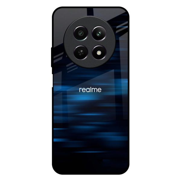 Blue Rough Abstract Glass Case for Realme 12 5G Online now