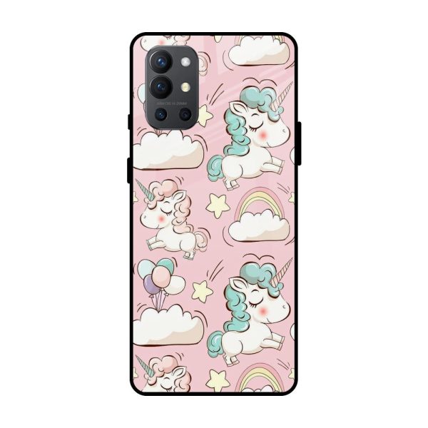 Balloon Unicorn Glass case for OnePlus 9R on Sale