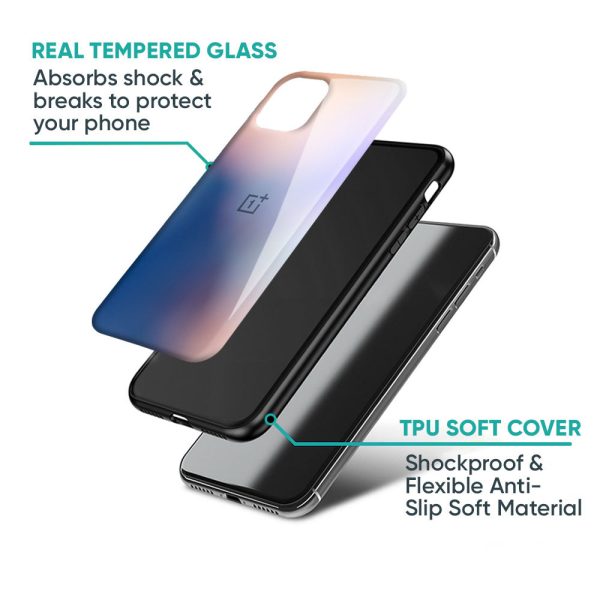 Blue Mauve Gradient Glass Case for OnePlus 9R Fashion