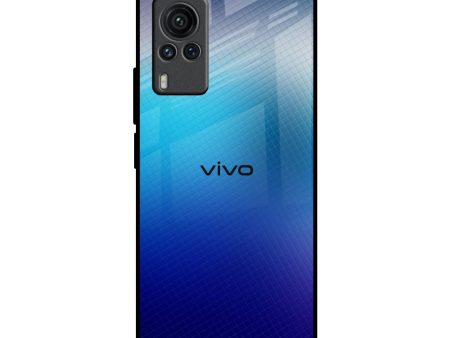 Blue Rhombus Pattern Glass Case for Vivo X60 PRO Online Hot Sale