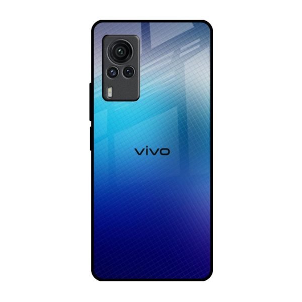 Blue Rhombus Pattern Glass Case for Vivo X60 PRO Online Hot Sale