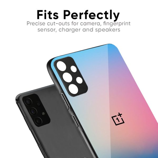 Blue & Pink Ombre Glass case for OnePlus 9R For Cheap