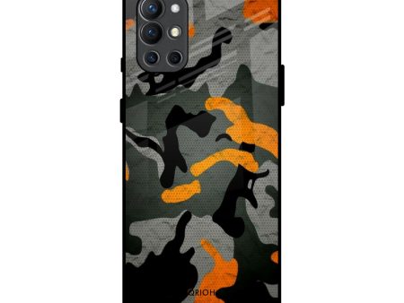 Camouflage Orange Glass Case For OnePlus 9R For Discount