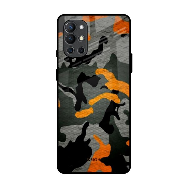 Camouflage Orange Glass Case For OnePlus 9R For Discount