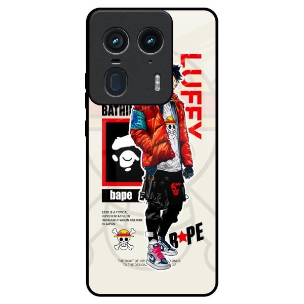 Bape Luffy Glass Case for Motorola Edge 50 Ultra 5G Sale