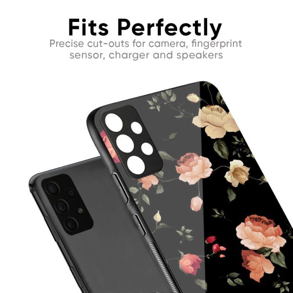 Black Spring Floral Glass Case for Motorola Edge 50 Ultra 5G For Discount