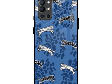 Blue Cheetah Glass Case for OnePlus 9R Sale