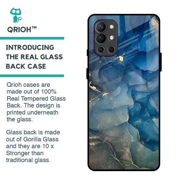 Blue Cool Marble Glass Case for OnePlus 9R Supply