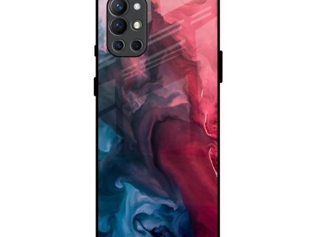 Blue & Red Smoke Glass Case for OnePlus 9R Hot on Sale