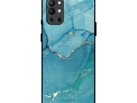 Blue Golden Glitter Glass Case for OnePlus 9R Online