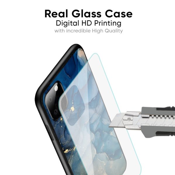 Blue Cool Marble Glass Case for Motorola Edge 50 Ultra 5G on Sale