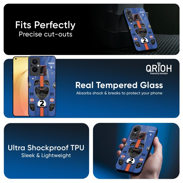 Car Adiction Glass Case for Oppo F19 Pro Plus Online Sale