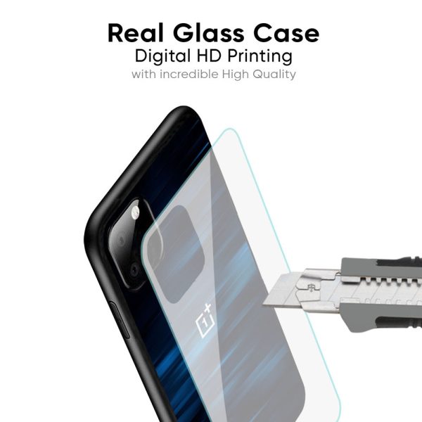 Blue Rough Abstract Glass Case for OnePlus 9R Online Hot Sale