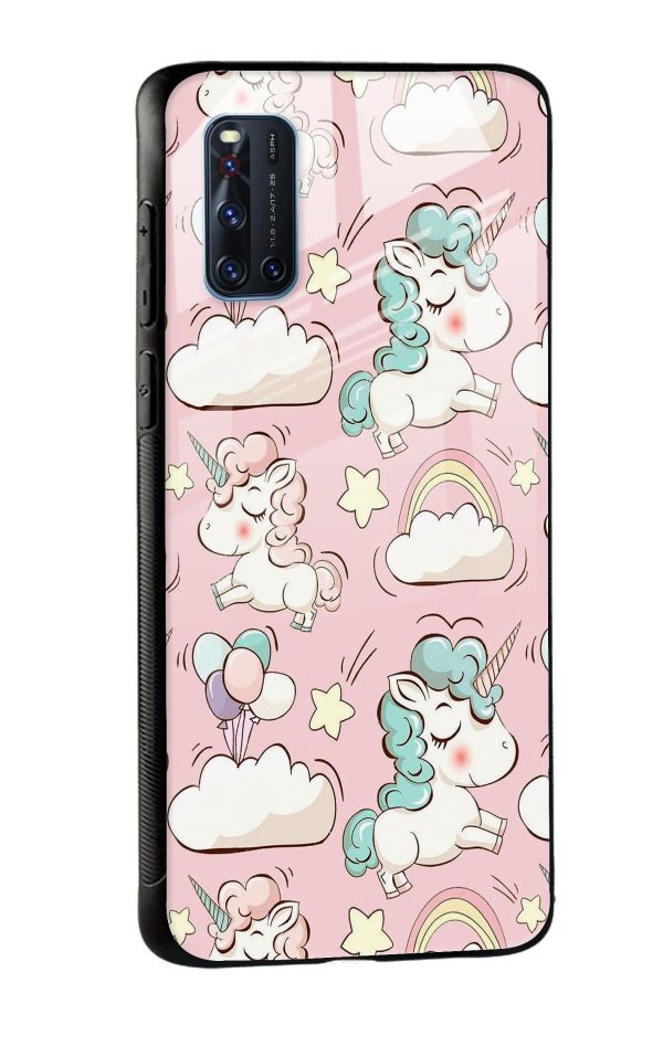 Balloon Unicorn Glass case for Vivo X60 Pro Online now