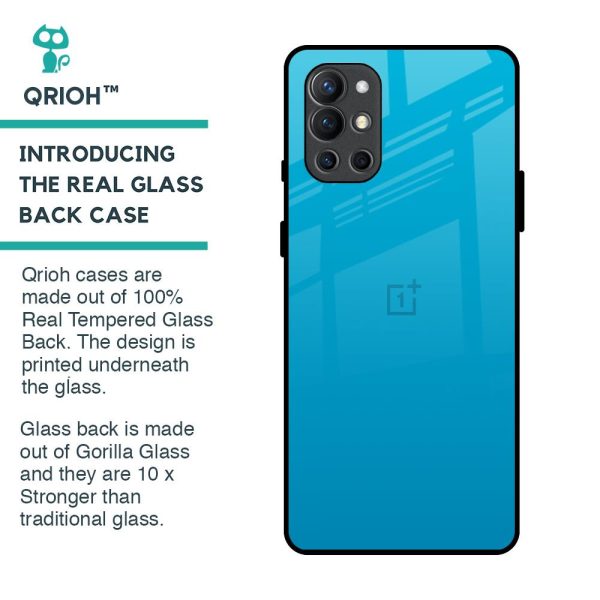 Blue Aqua Glass Case for OnePlus 9R on Sale