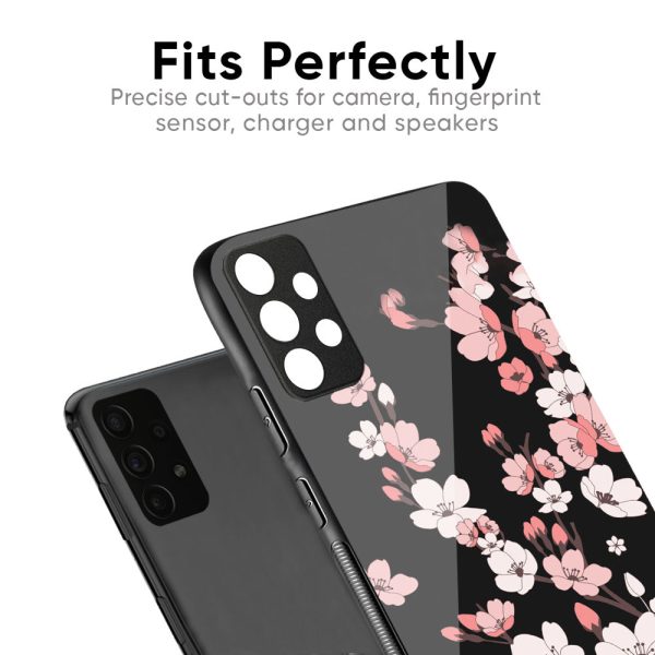 Black Cherry Blossom Glass Case for Motorola Edge 50 Ultra 5G Online