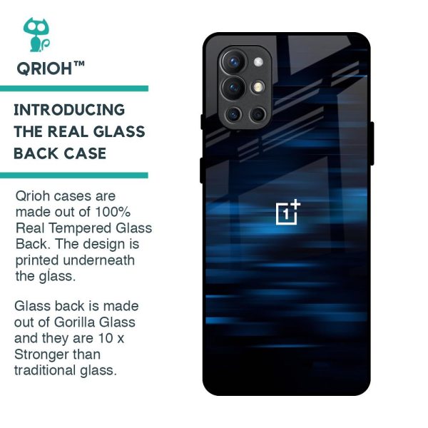 Blue Rough Abstract Glass Case for OnePlus 9R Online Hot Sale