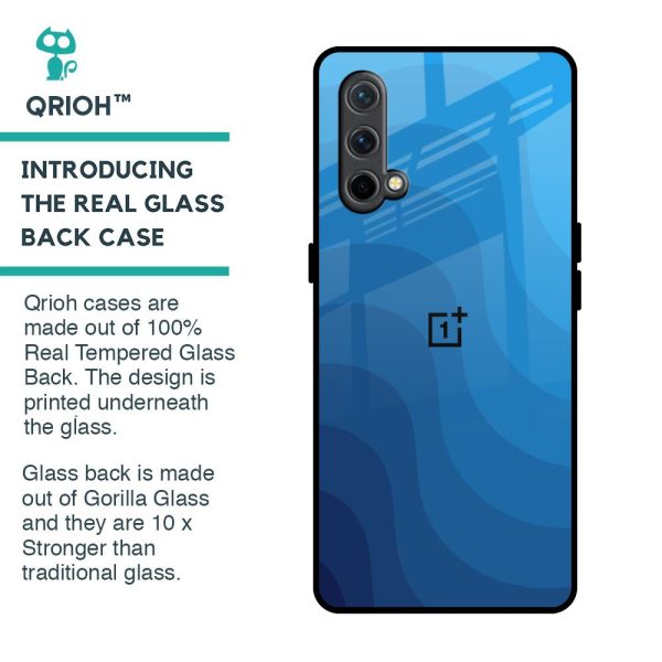 Blue Wave Abstract Glass Case for OnePlus Nord CE Online Sale