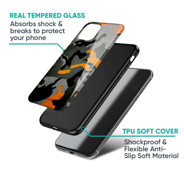 Camouflage Orange Glass Case For OnePlus 9R For Discount