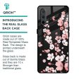 Black Cherry Blossom Glass Case for OnePlus Nord CE Online Sale