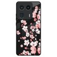 Black Cherry Blossom Glass Case for Motorola Edge 50 Ultra 5G Online