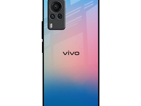 Blue & Pink Ombre Glass case for Vivo X60 PRO Online Sale