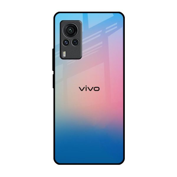 Blue & Pink Ombre Glass case for Vivo X60 PRO Online Sale