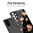 Black Spring Floral Glass Case for OnePlus 9R For Sale