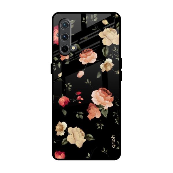 Black Spring Floral Glass Case for OnePlus Nord CE Supply