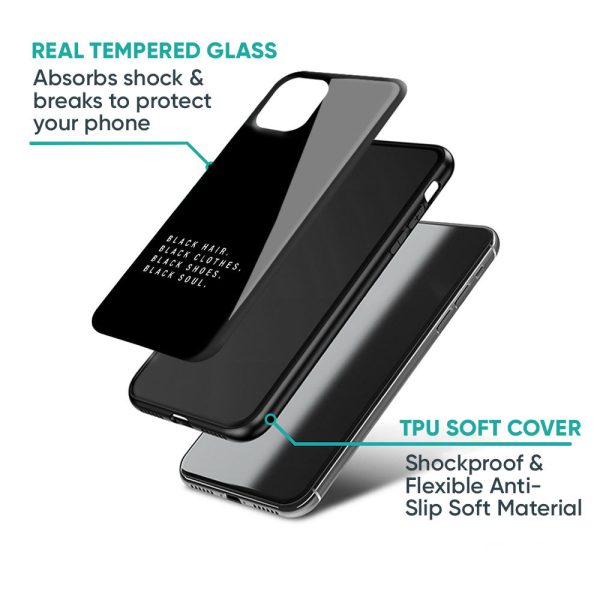 Black Soul Glass Case for Redmi 12 5G Fashion