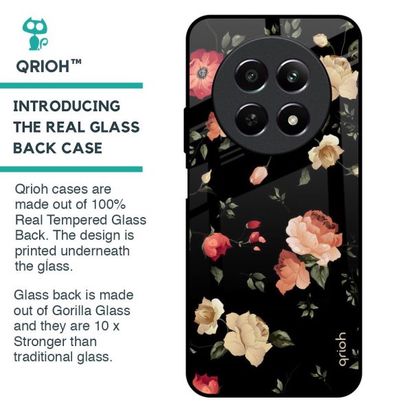 Black Spring Floral Glass Case for Realme 12 5G Cheap