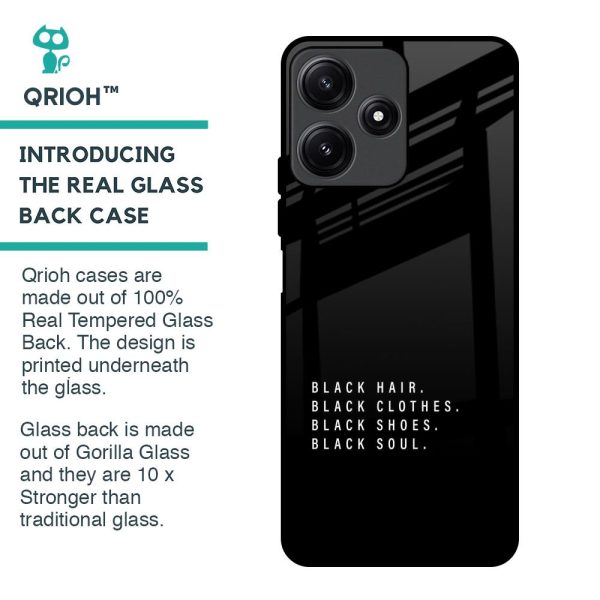 Black Soul Glass Case for Redmi 12 5G Fashion